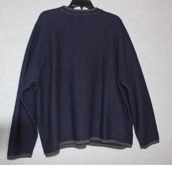 Karen Scott 3XL Vintage Blue Wool Zip Cardigan Cottage Granny Core - Picture 6 of 6